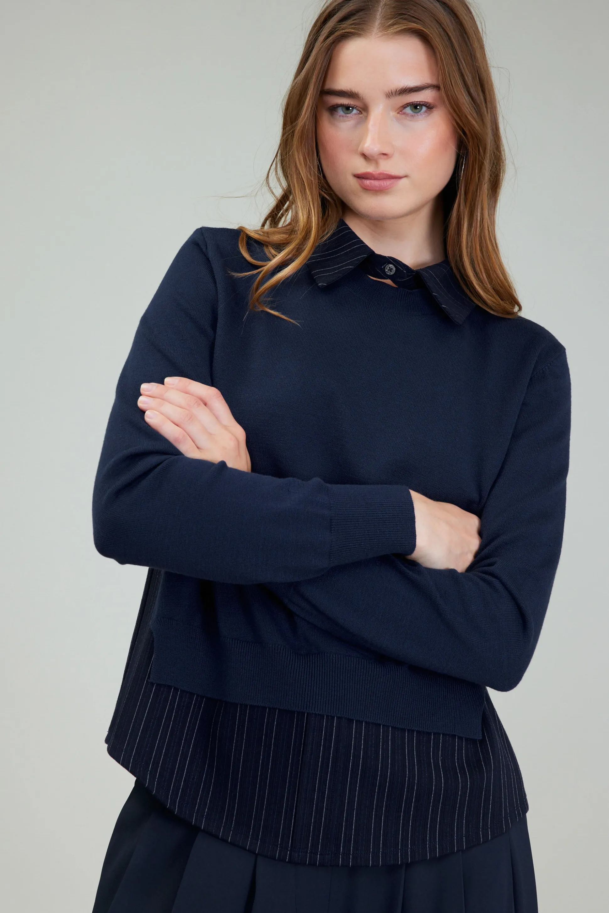 Corduroy Knit & Woven Top<Current Air Outlet