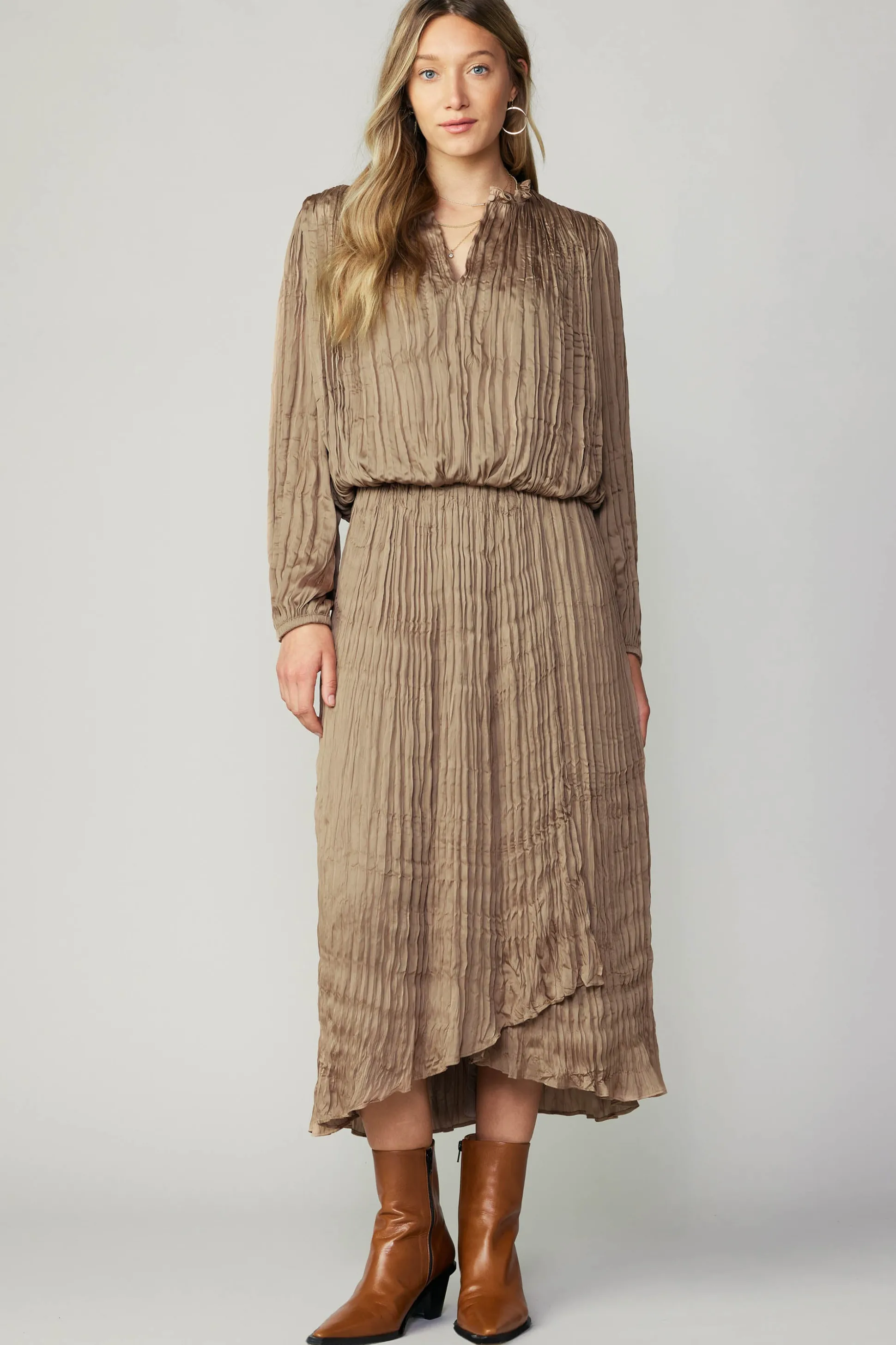 Crinkle Plisse Blouse<Current Air New