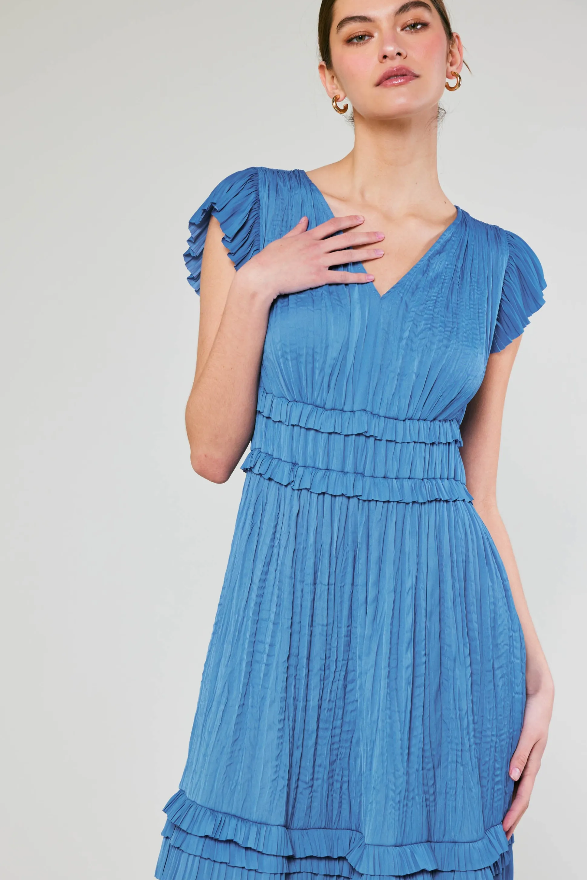 Sereia Pleated Midi Dress<Current Air New