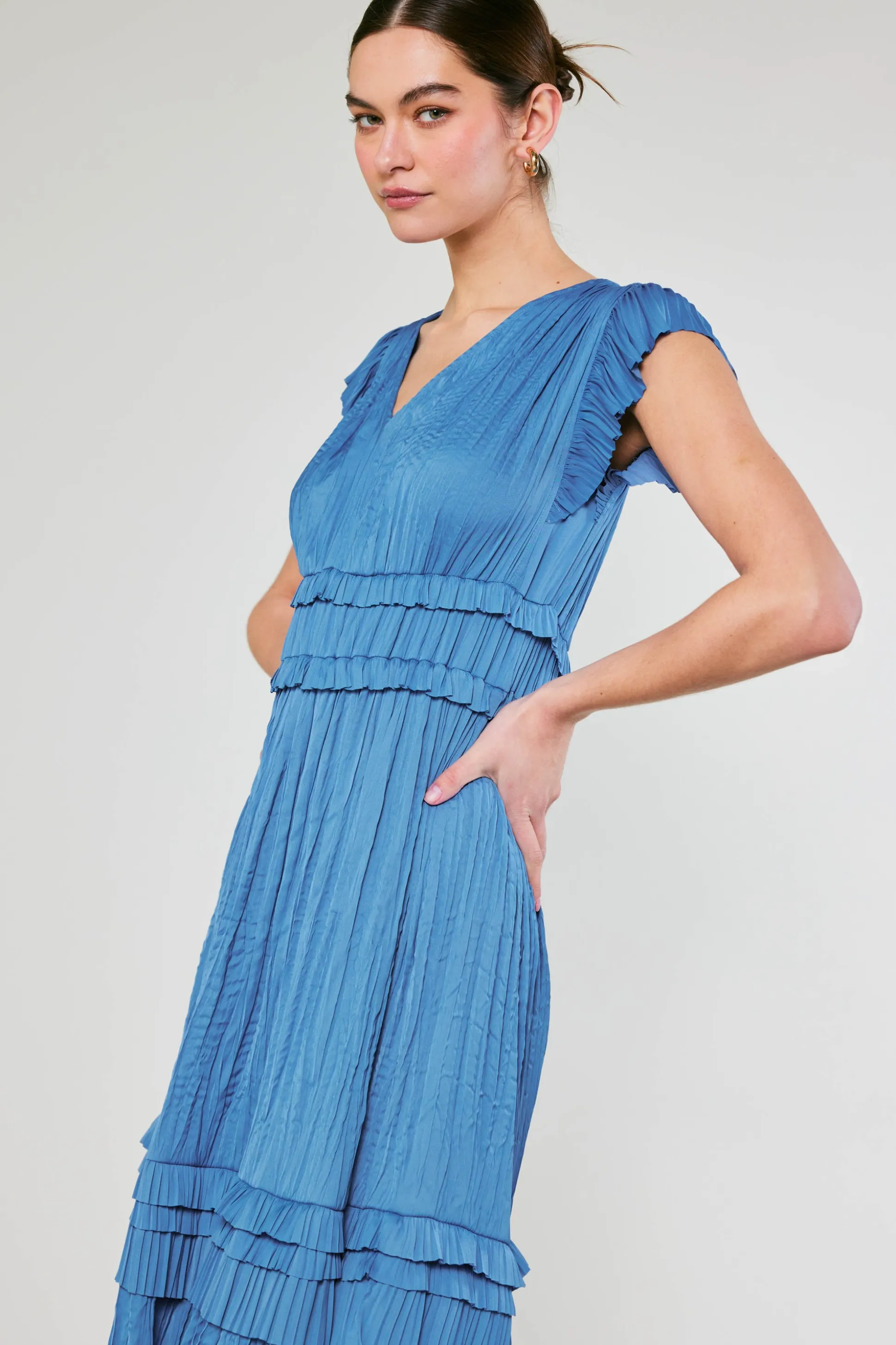 Sereia Pleated Midi Dress<Current Air New
