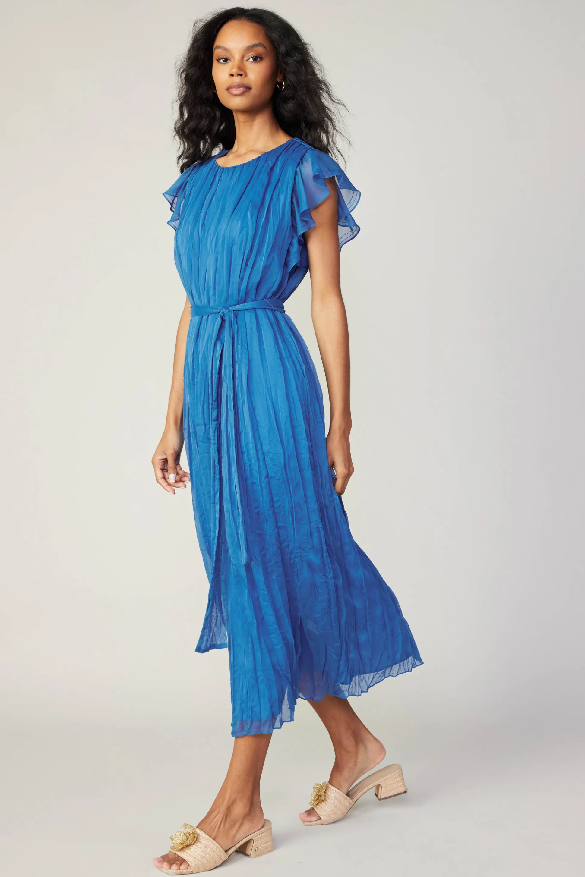 Crinkled Texture Flutter Dress<Current Air Sale