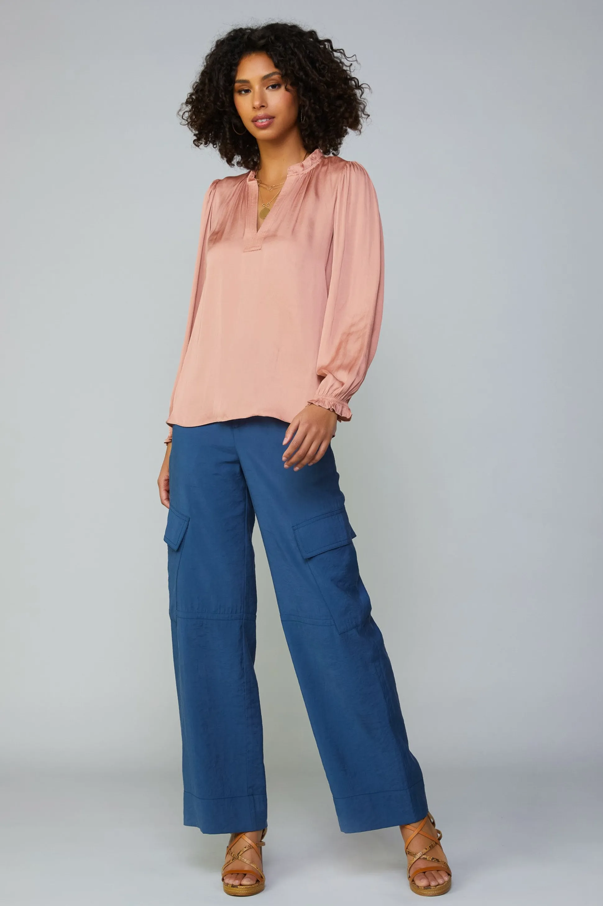Top Stitch Placket Blouse<Current Air Sale