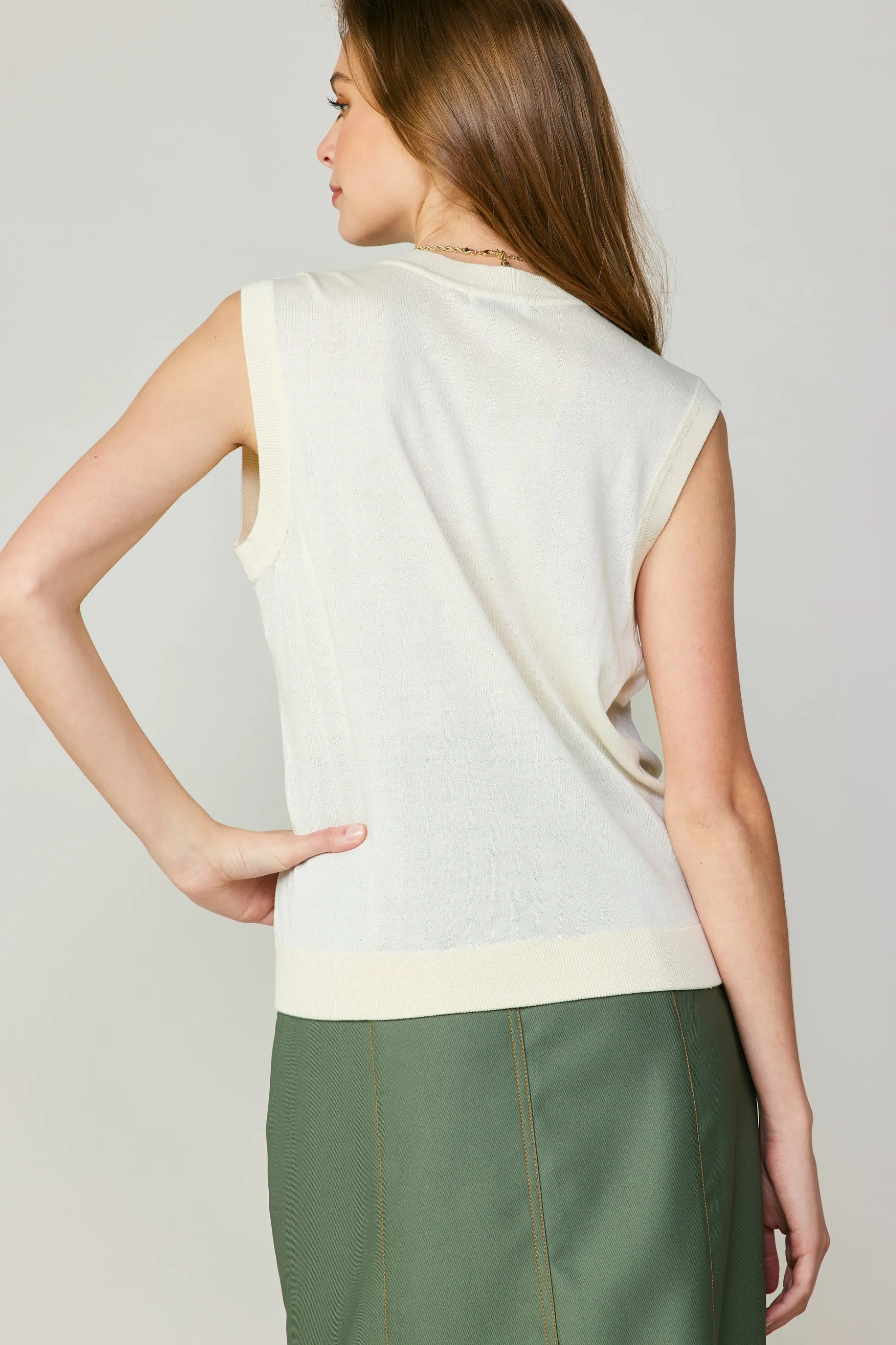 Contrast Crewneck Top<Current Air Best