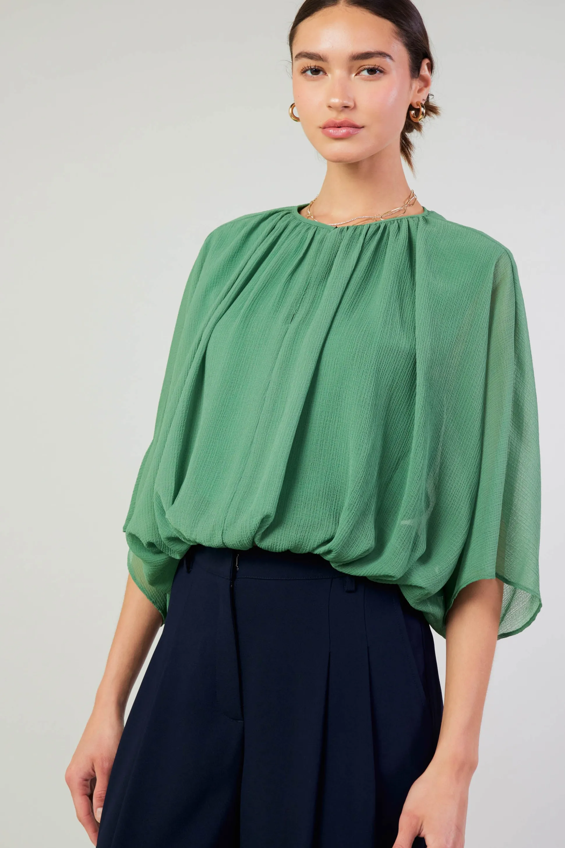 Alessia Dolman Sleeved Blouse<Current Air Best
