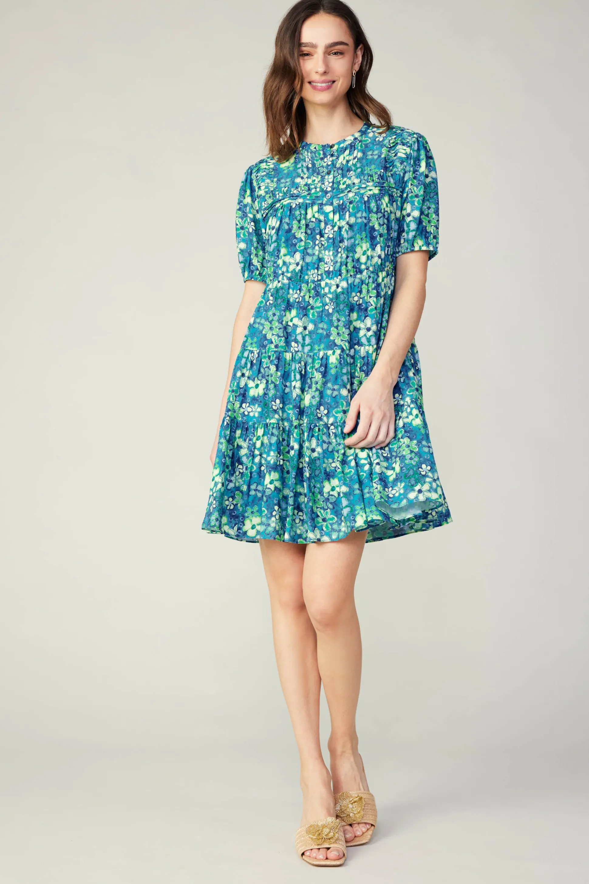 Watercolor Floral Mini Dress<Current Air Clearance
