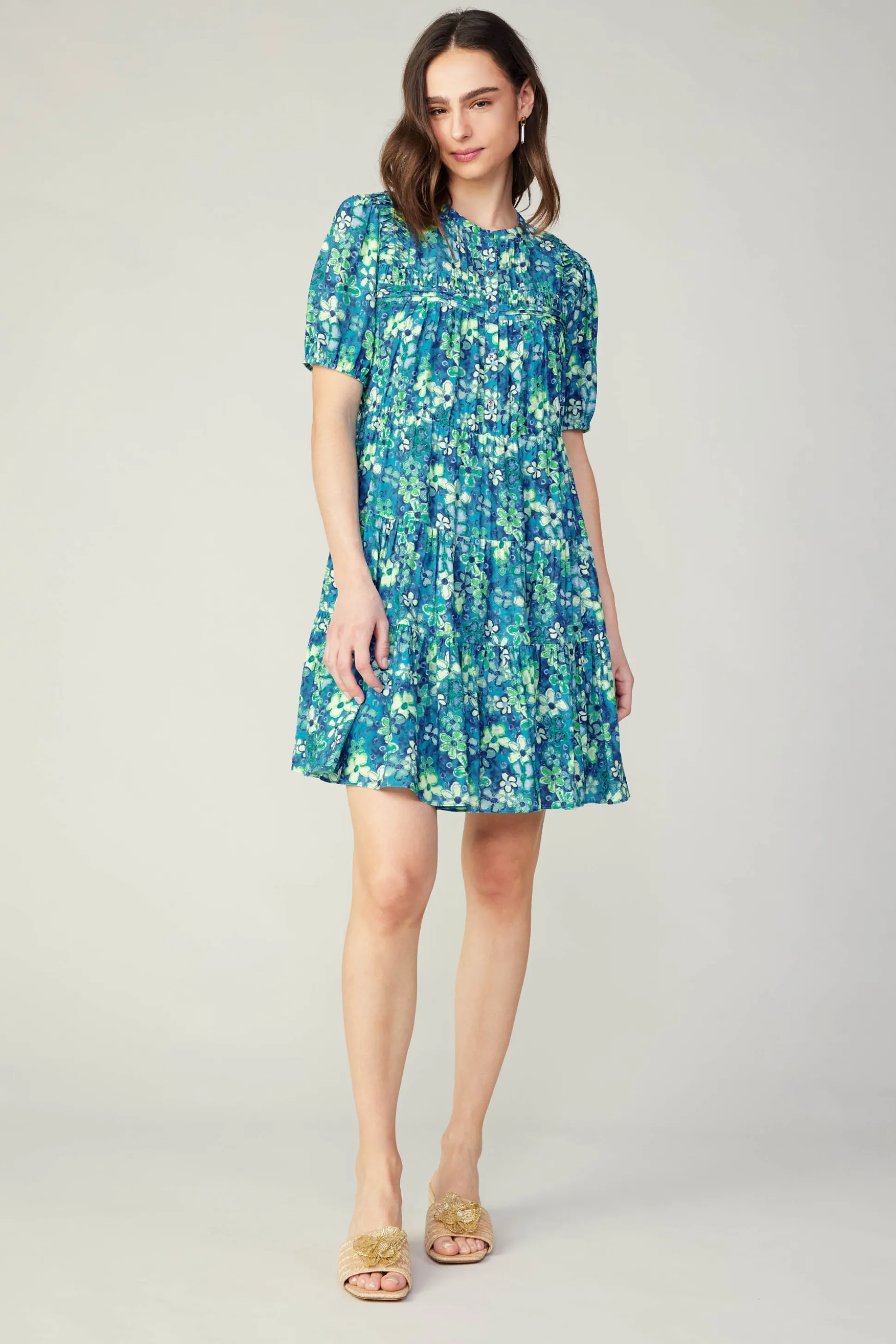 Watercolor Floral Mini Dress<Current Air Clearance