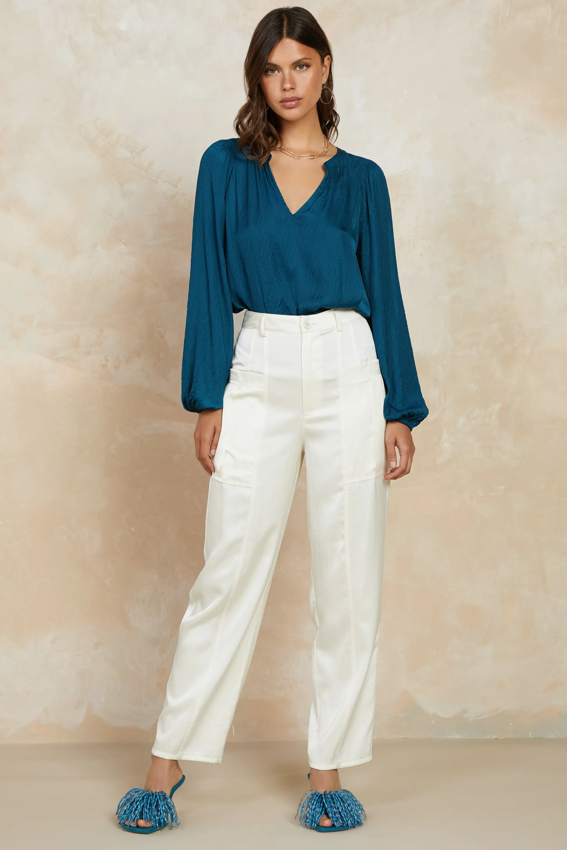 Satin Straight Leg Pants<Current Air Clearance