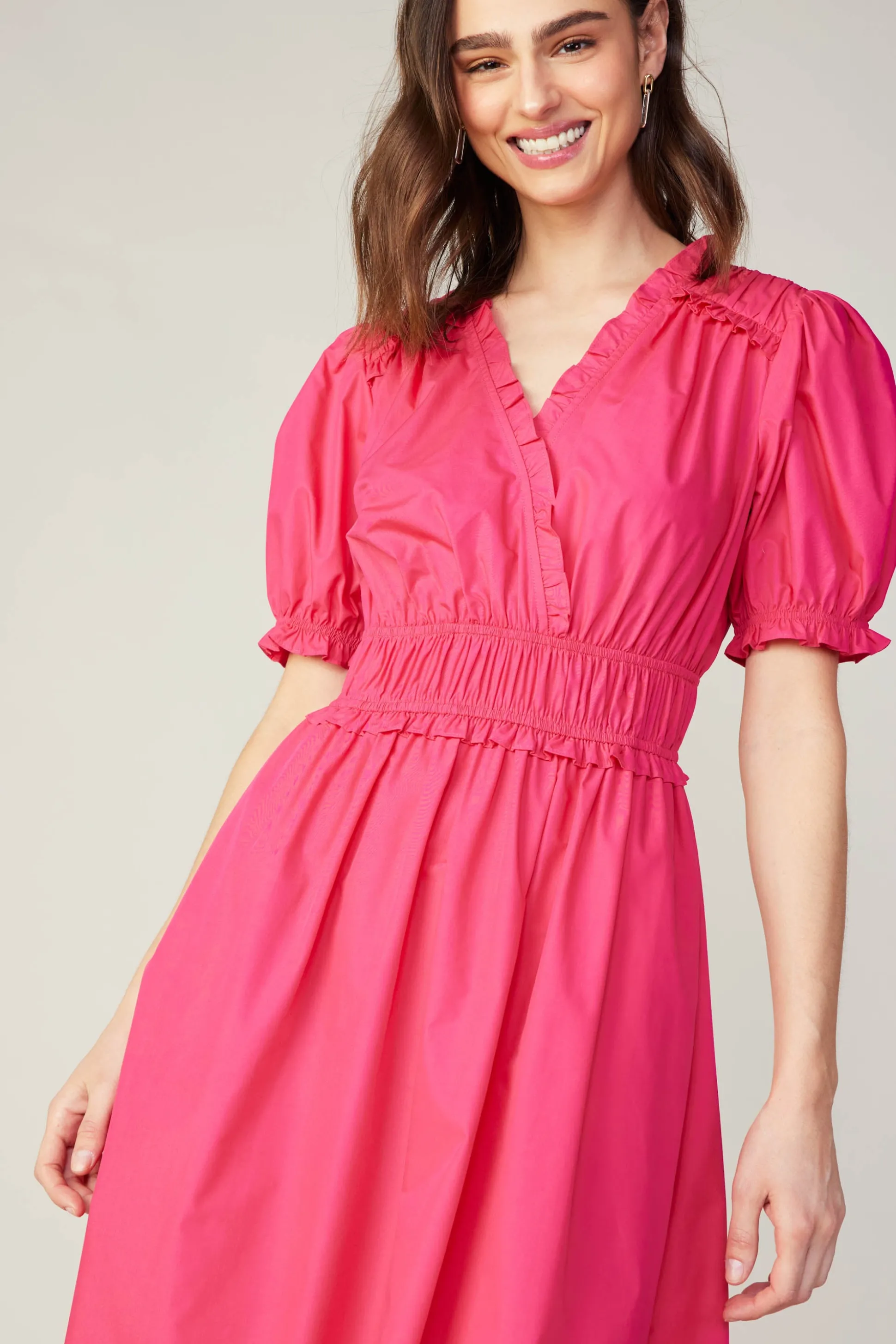 Ruffled Surplice Midi Dress<Current Air Hot