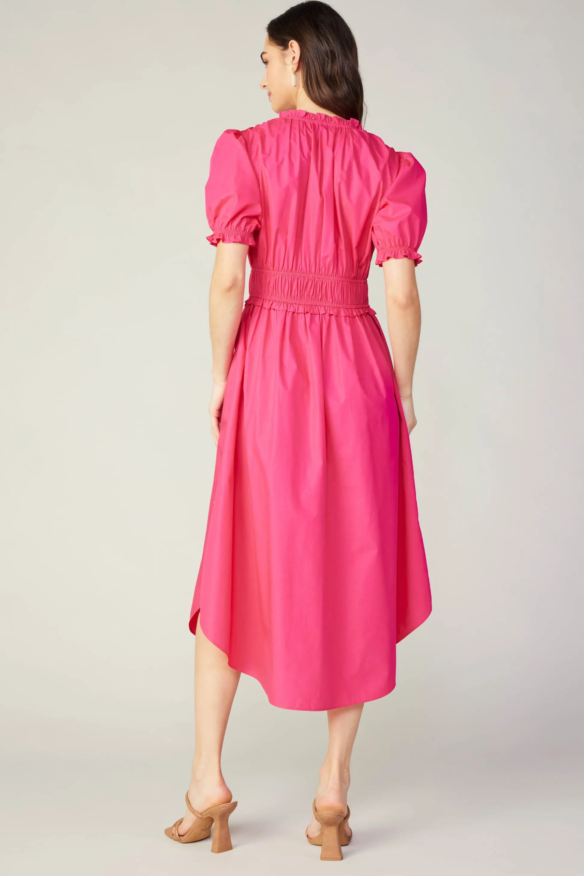 Ruffled Surplice Midi Dress<Current Air Hot