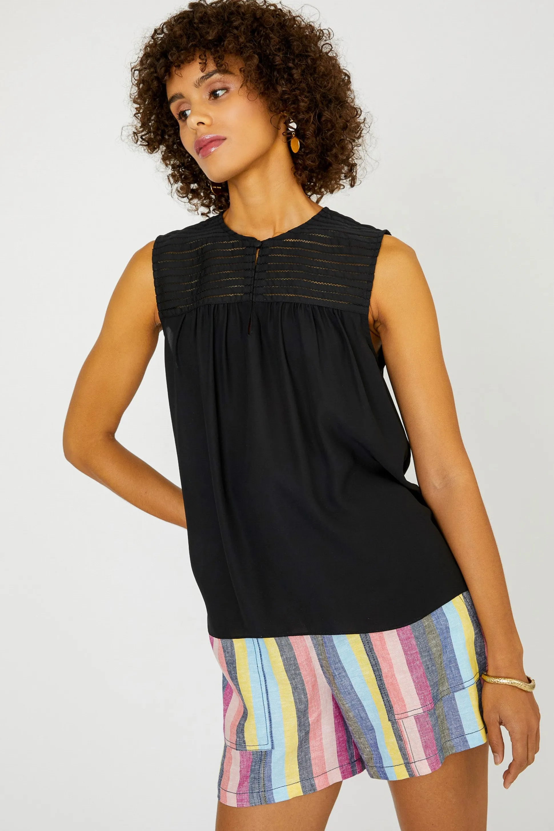 Yoke Detail Tank Top<Current Air Online