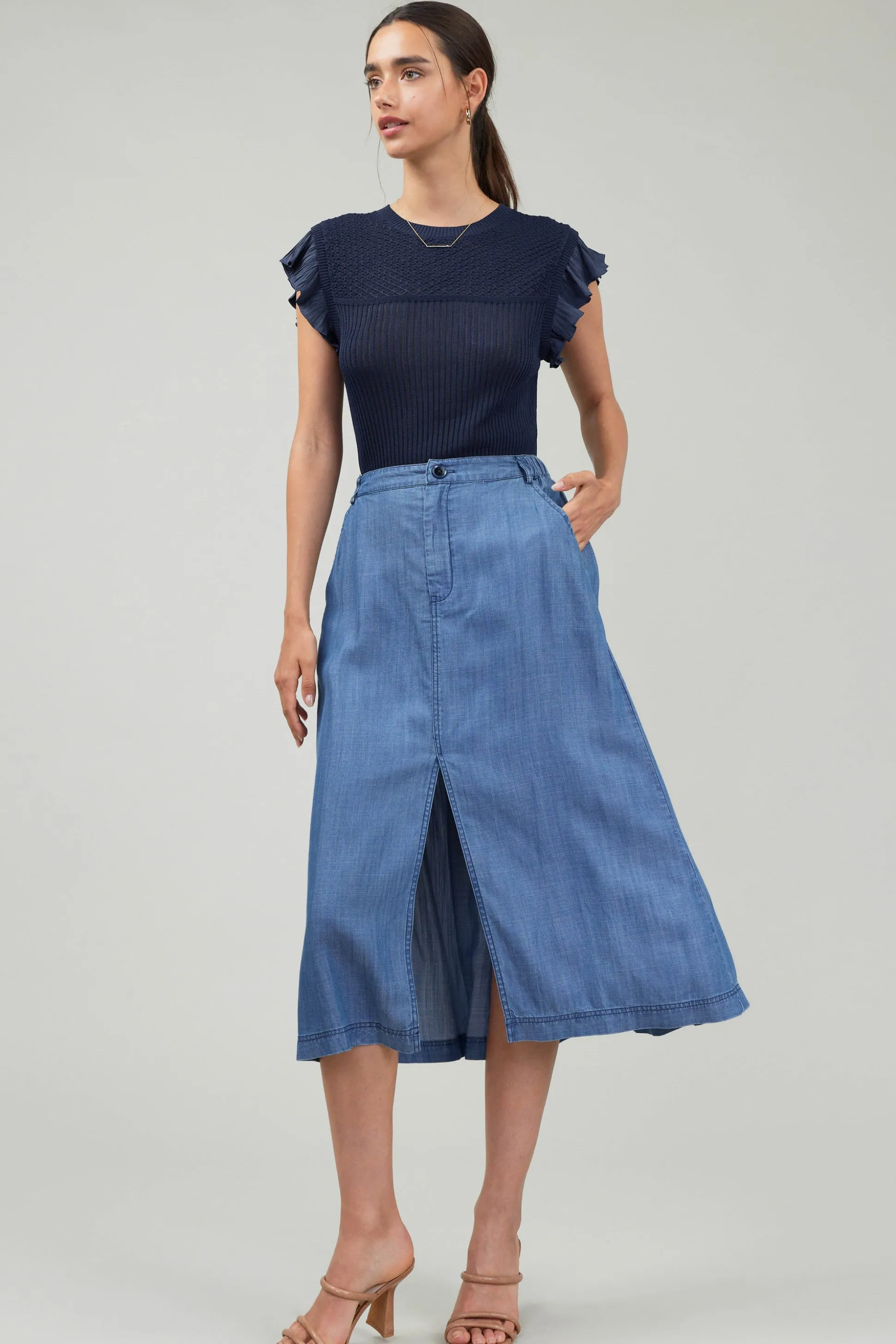 Box Pleat Skirt<Current Air Online