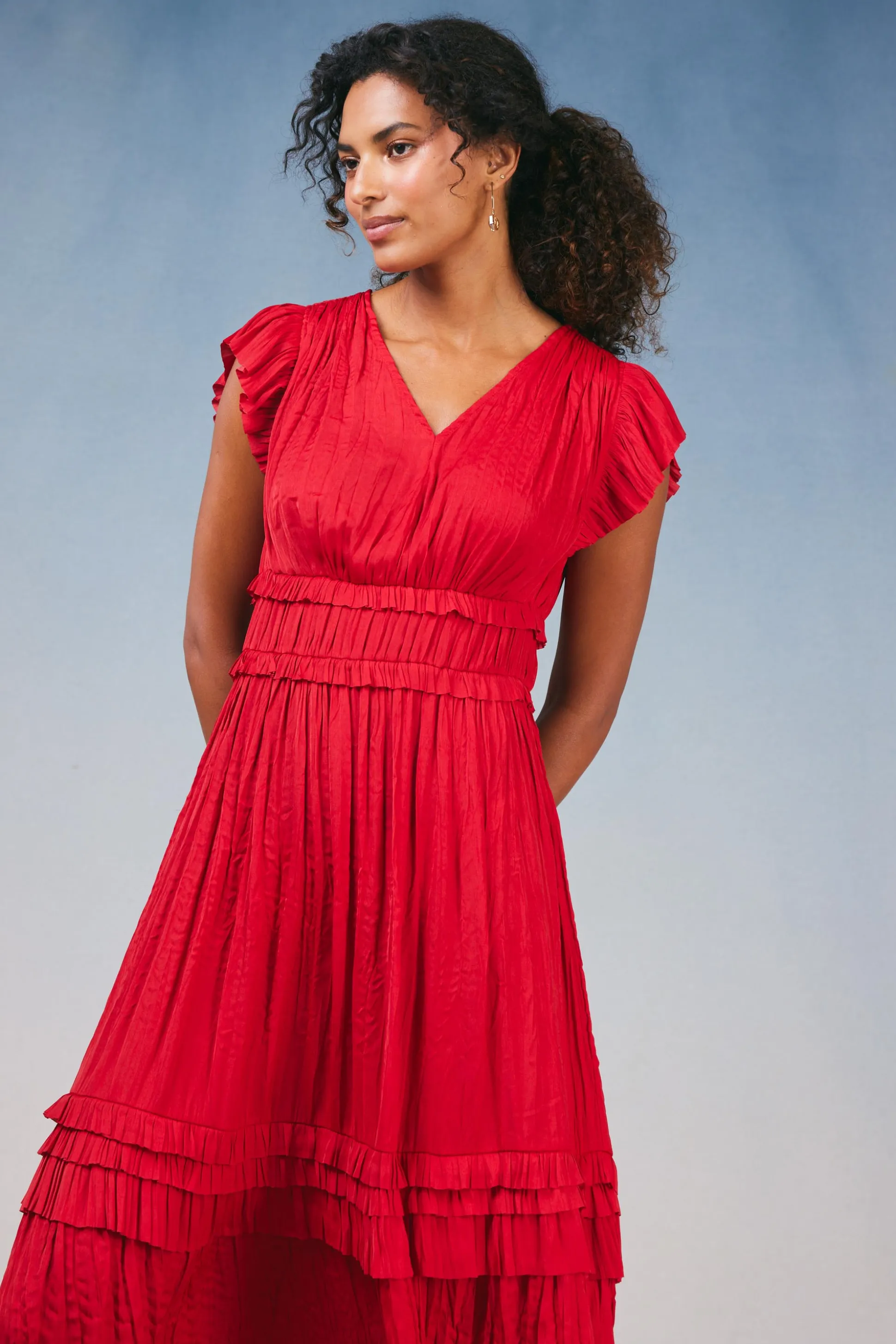 Sereia Pleated Midi Dress<Current Air Sale