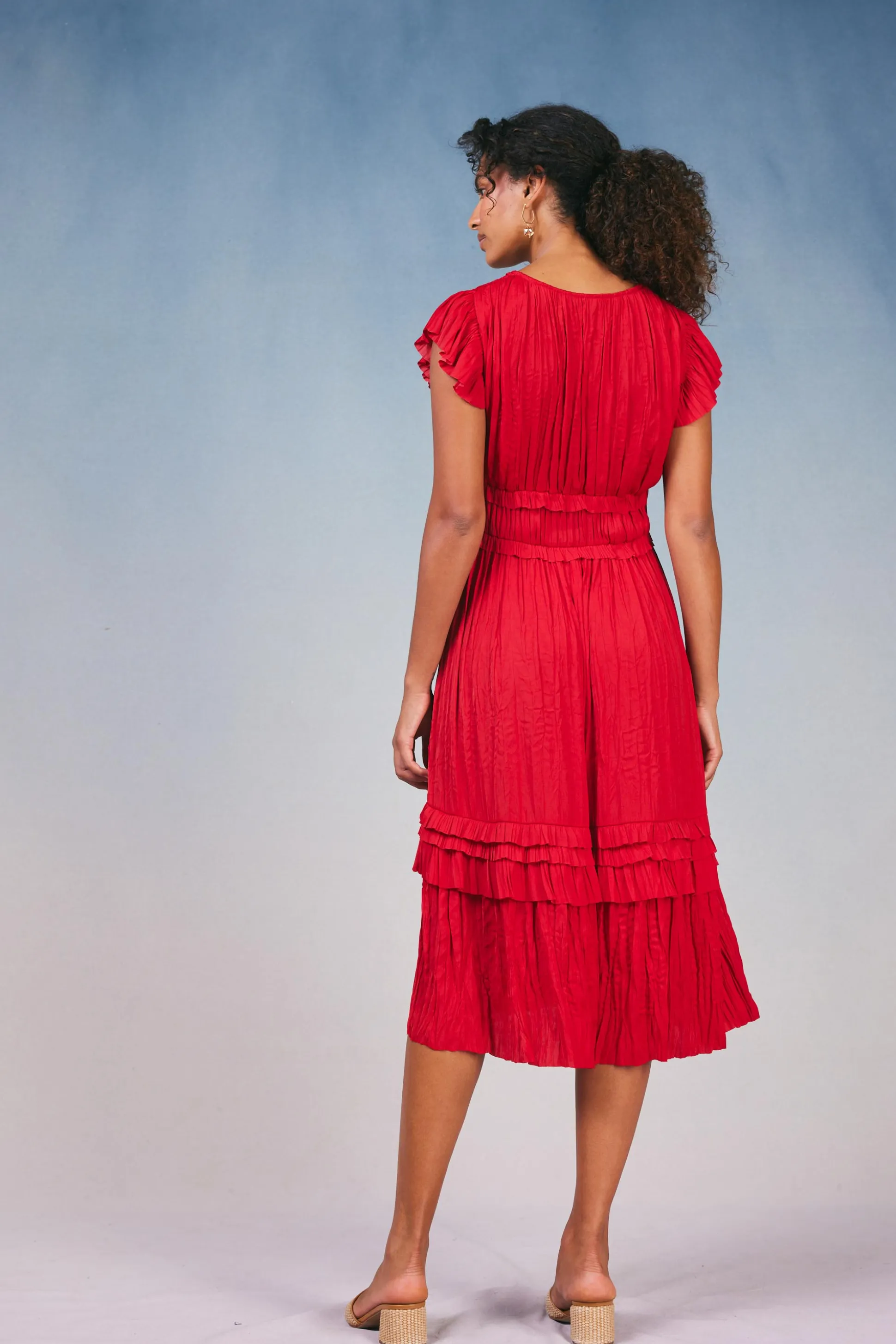 Sereia Pleated Midi Dress<Current Air Sale