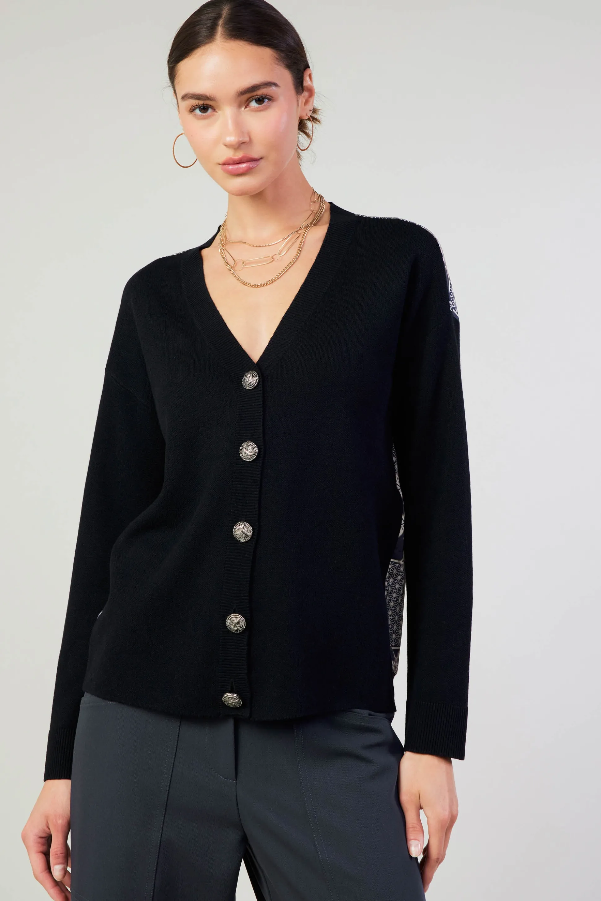 Contrast Paneled Cardigan<Current Air Clearance