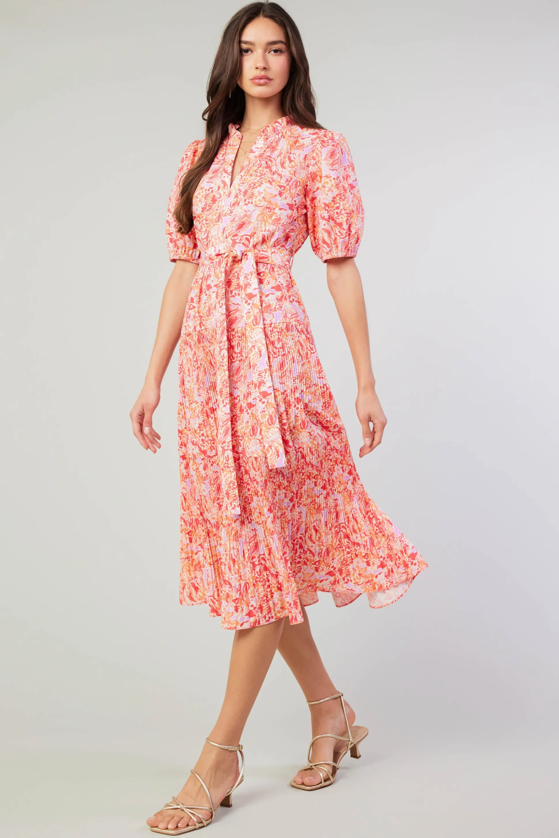 Ilana Pleated Midi Dress<Current Air Clearance