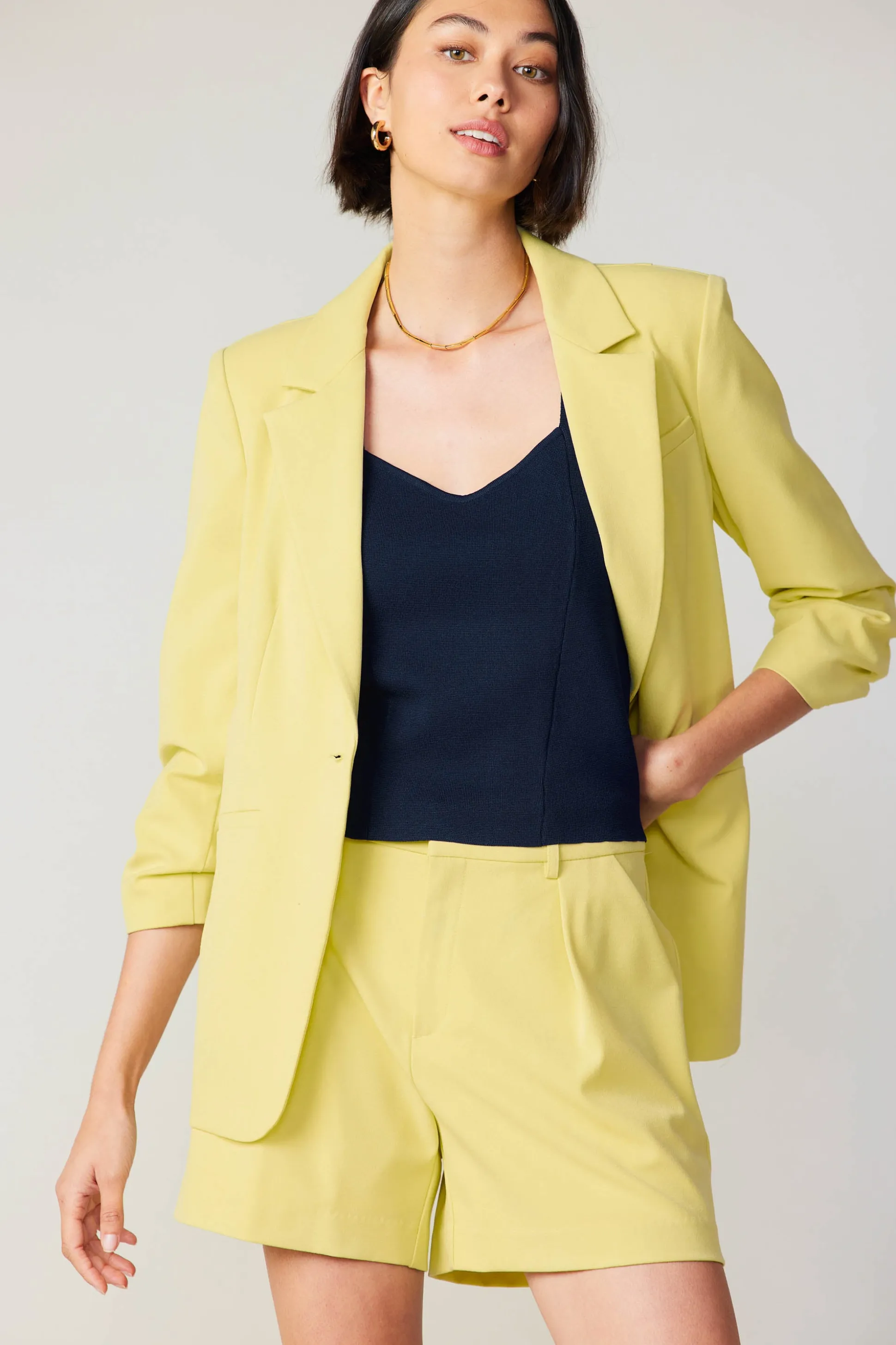 Ruched Sleeve Blazer<Current Air Clearance