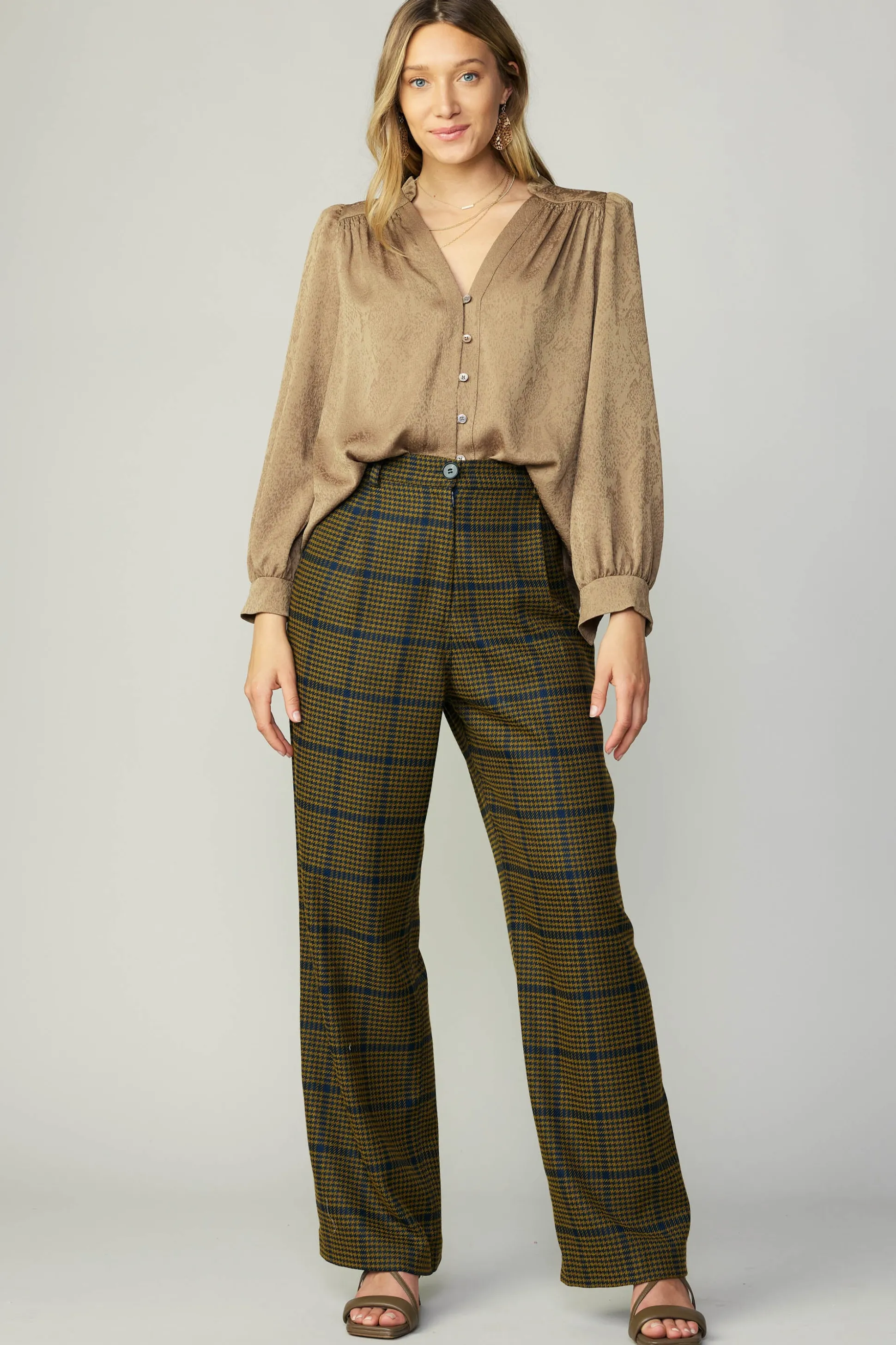 Shirred Jacquard Blouse<Current Air Online
