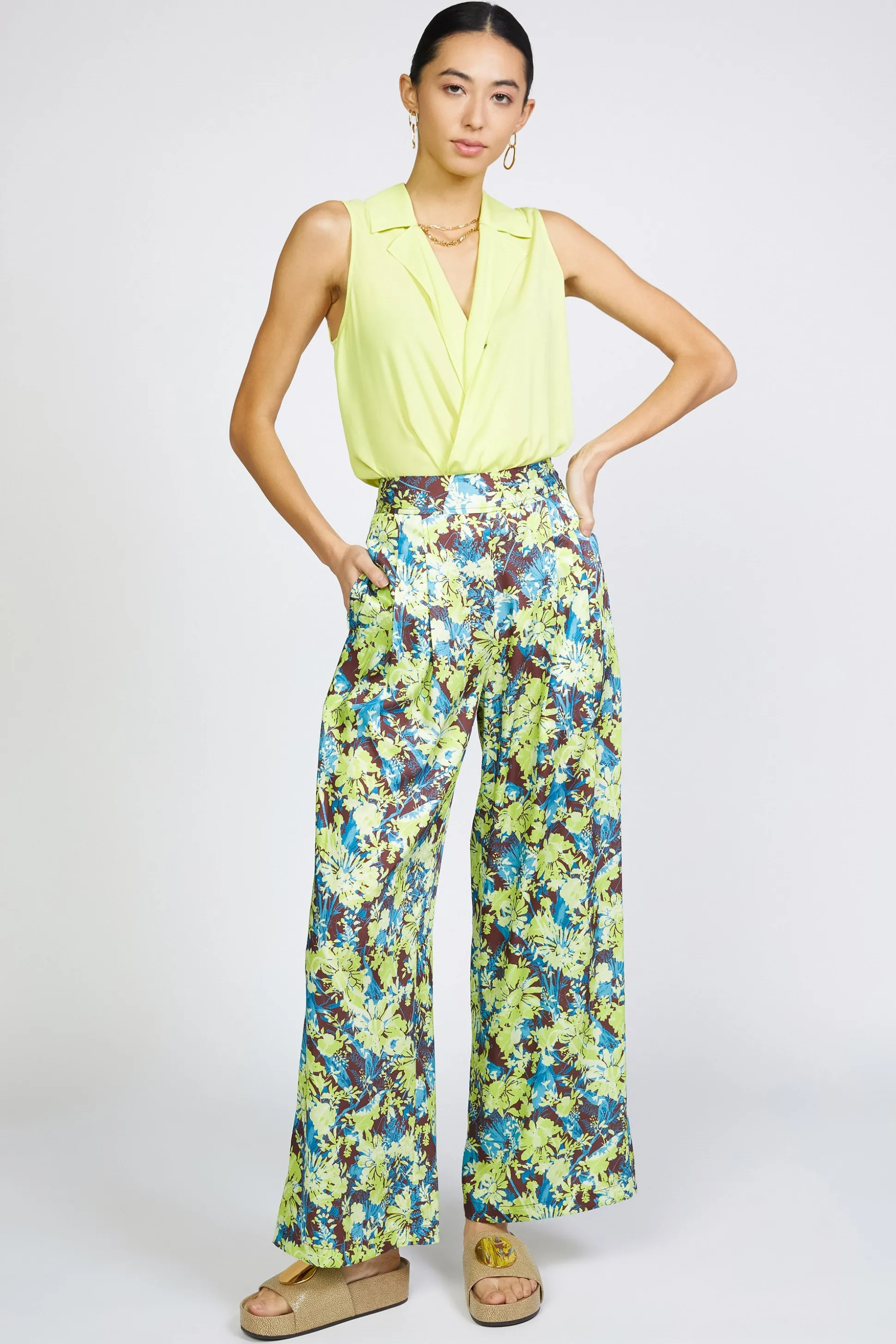 Floral Print Wide Pants<Current Air New