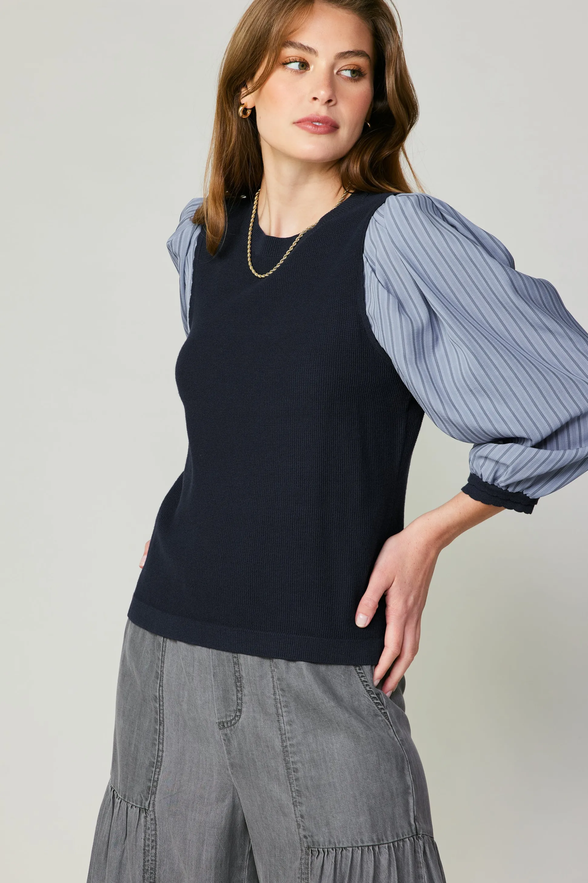 Contrast Sweater Top<Current Air Sale