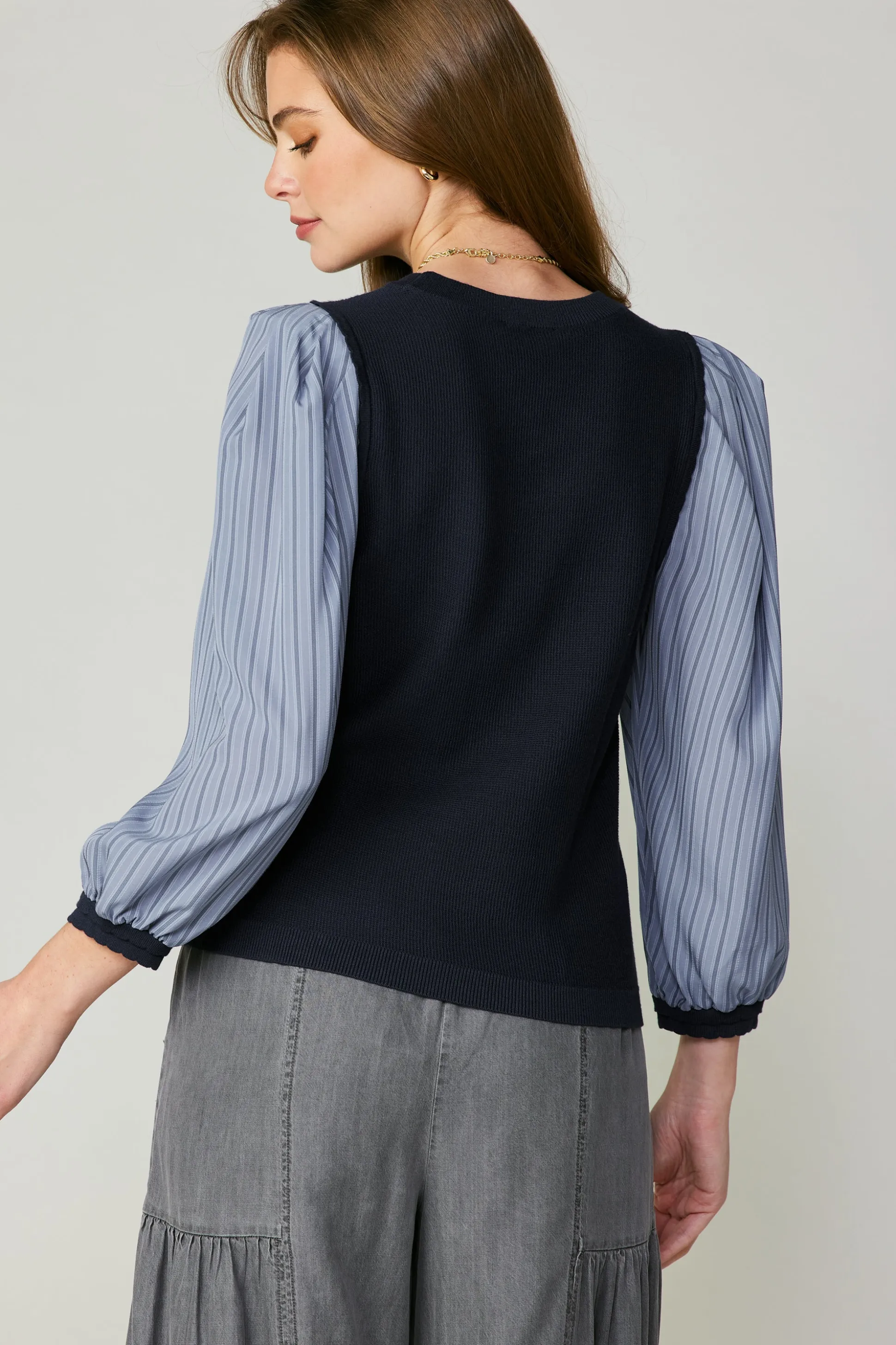 Contrast Sweater Top<Current Air Sale