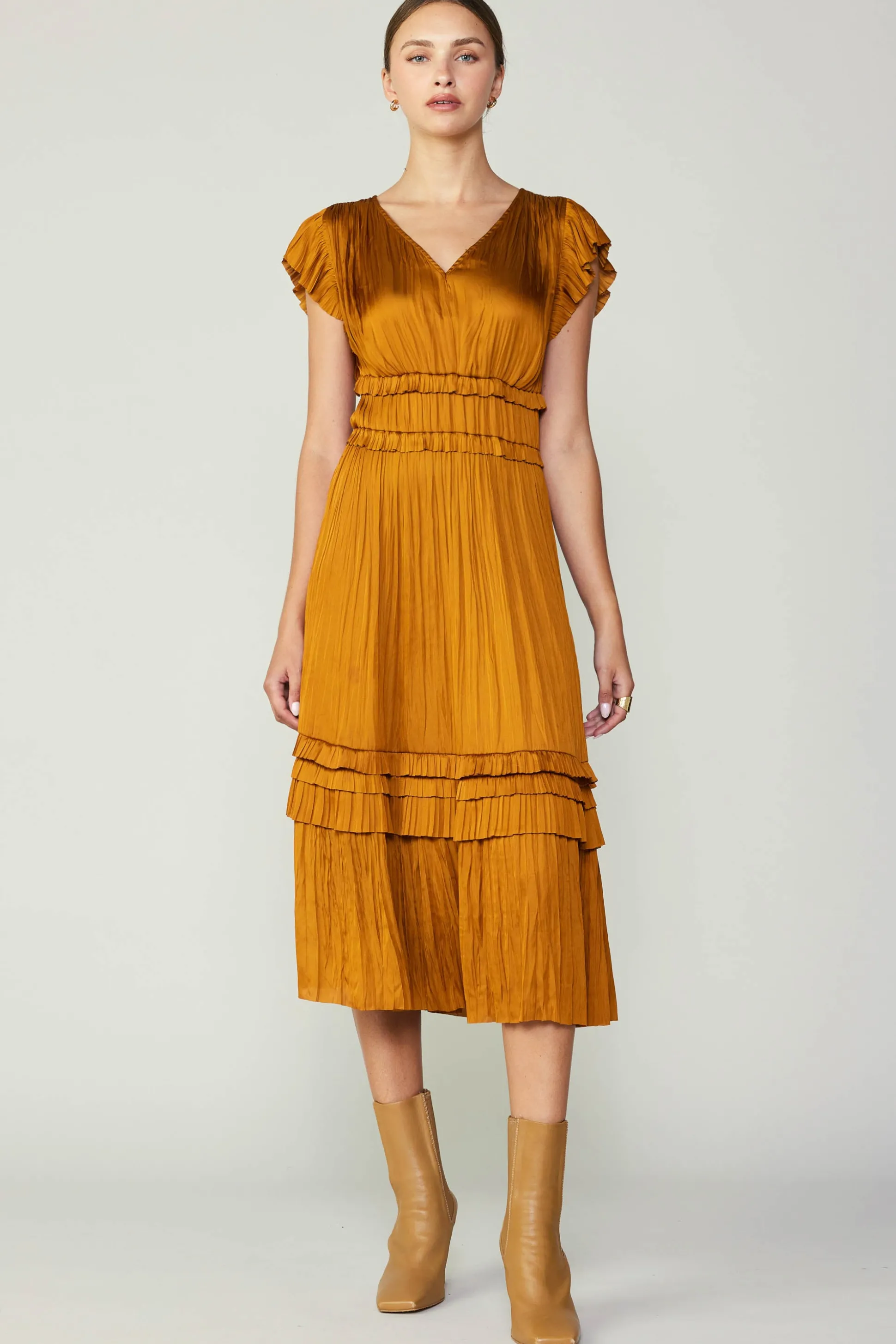 Sereia Pleated Midi Dress<Current Air Discount